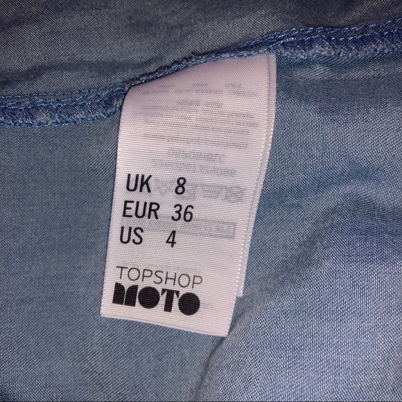 TopShop Moto Chambray Romper Size 4 - Picture 6 of 7